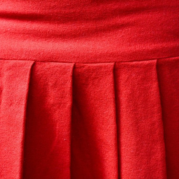 Red Pleated Drop Waist - Picture 9 of 9